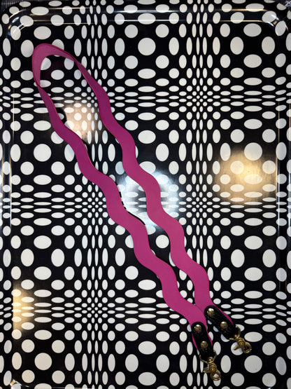 Handmade Wavy Leather Purse Strap – Colorful Replacement Bag Strap with Solid Brass Hardware