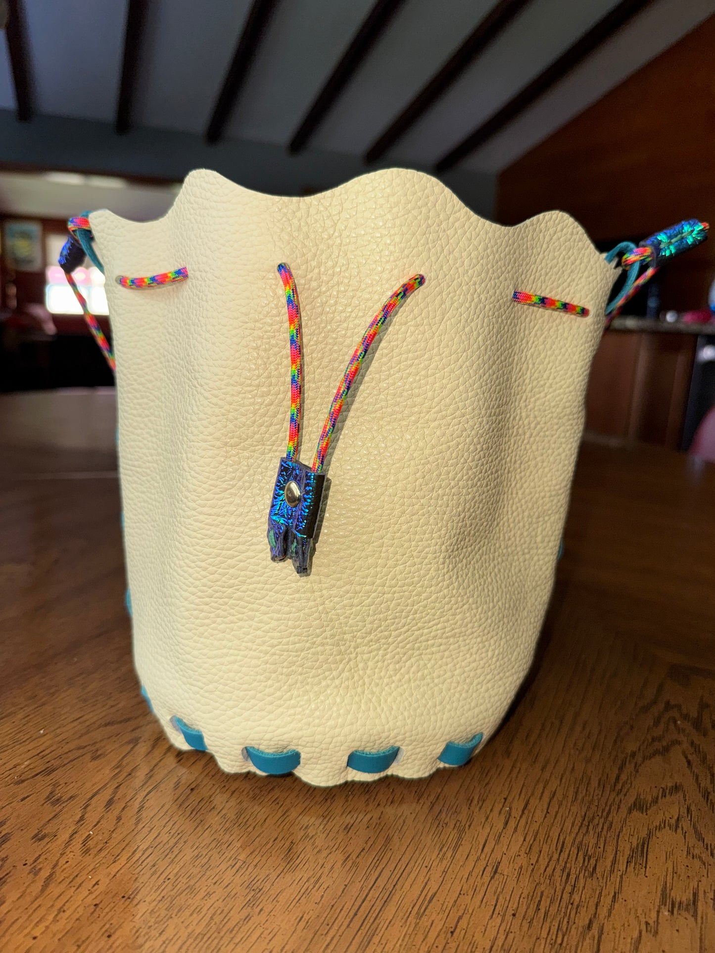 The NEW Wombler — Handmade Leather Drawstring Bucket Bag!