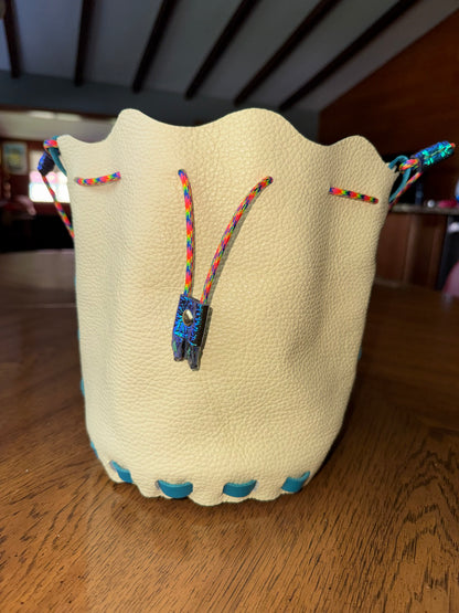 The NEW Wombler — Handmade Leather Drawstring Bucket Bag!