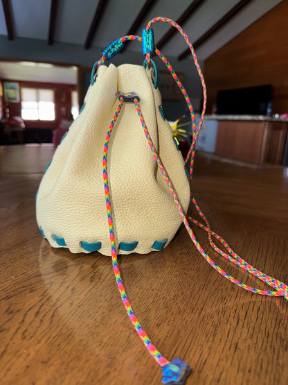 The NEW Wombler — Handmade Leather Drawstring Bucket Bag!