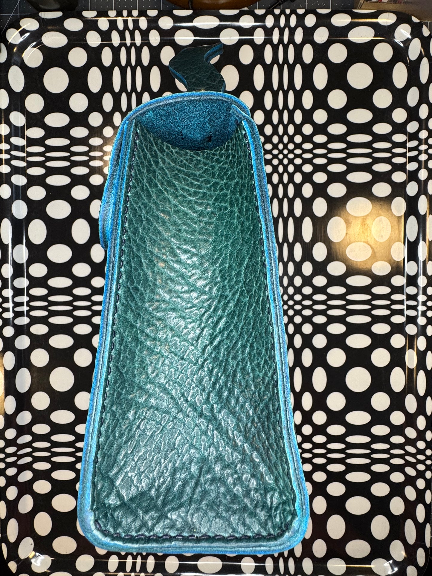 Wavy Lady Bag | Handmade Shrunken Bison Leather Top Handle Purse