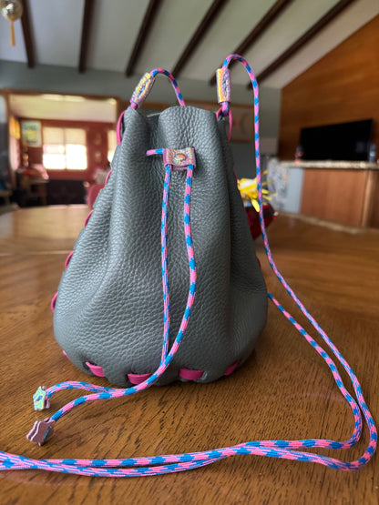The NEW Wombler — Handmade Leather Drawstring Bucket Bag!