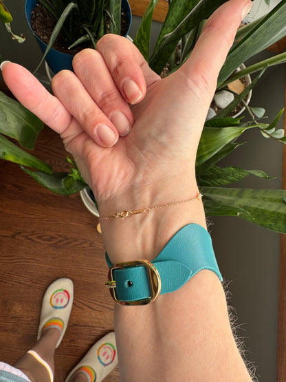 Wavy Leather Bracelet – Handmade Minimal Statement Cuff | Colorful Leather Jewelry | Sweeet Bippy