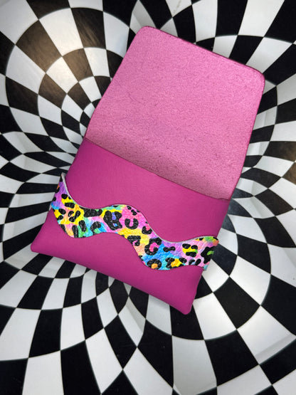 Wavy Gravy colorful leather wallet - handmade no sew leather wallet