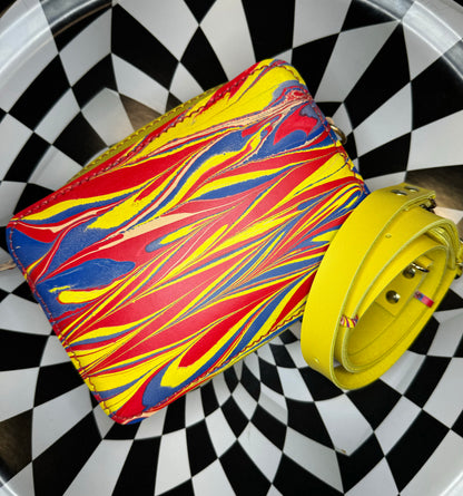 Marbled Suz -NOT Suzy- classic camera bag hand sewn and hand dyed leather!