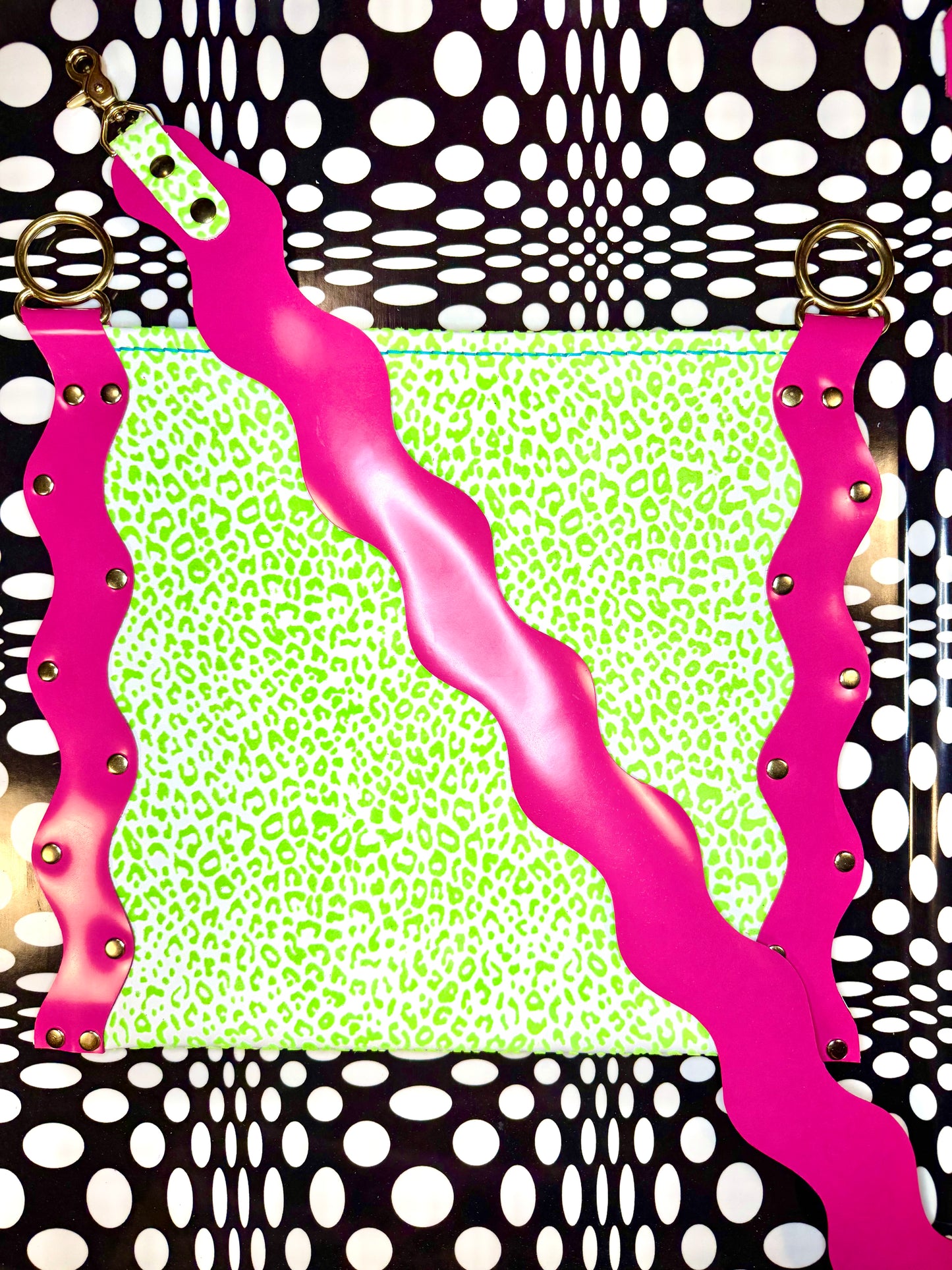 Neen wavy messenger bag! Suede maximalist dopamine shoulder purse or crossbody! OOAK