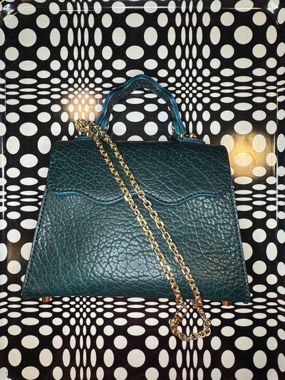 Wavy Lady Bag | Handmade Shrunken Bison Leather Top Handle Purse