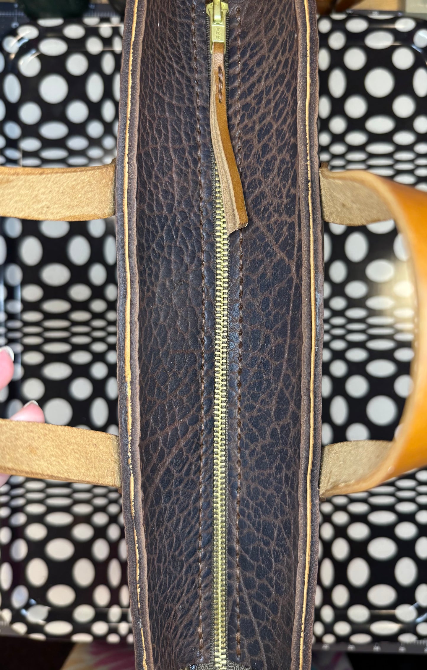 J2B! Johnny Two Bags! Hand sewn leather zip top laced tote bag! Work purse, travel carry on!