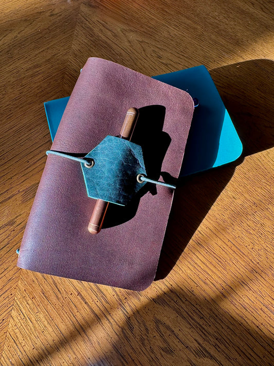 Handmade Leather Traveler’s Notebook Cover – Refillable Journal Cover