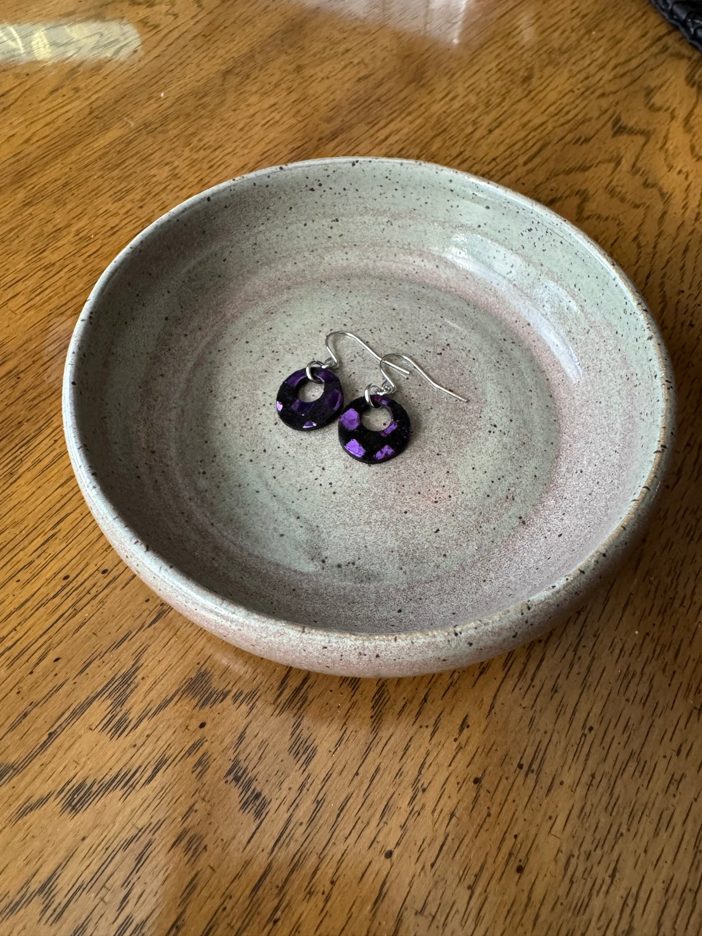 Circle unique Leather earrings! Minimalist design ultra lightweight surgical steel hooks!