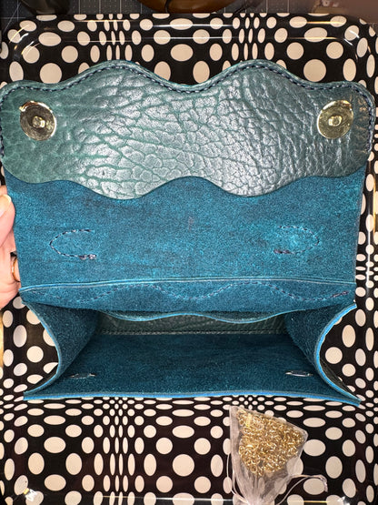 Wavy Lady Bag | Handmade Shrunken Bison Leather Top Handle Purse