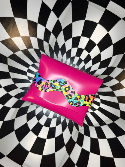 Wavy Gravy colorful leather wallet - handmade no sew leather wallet