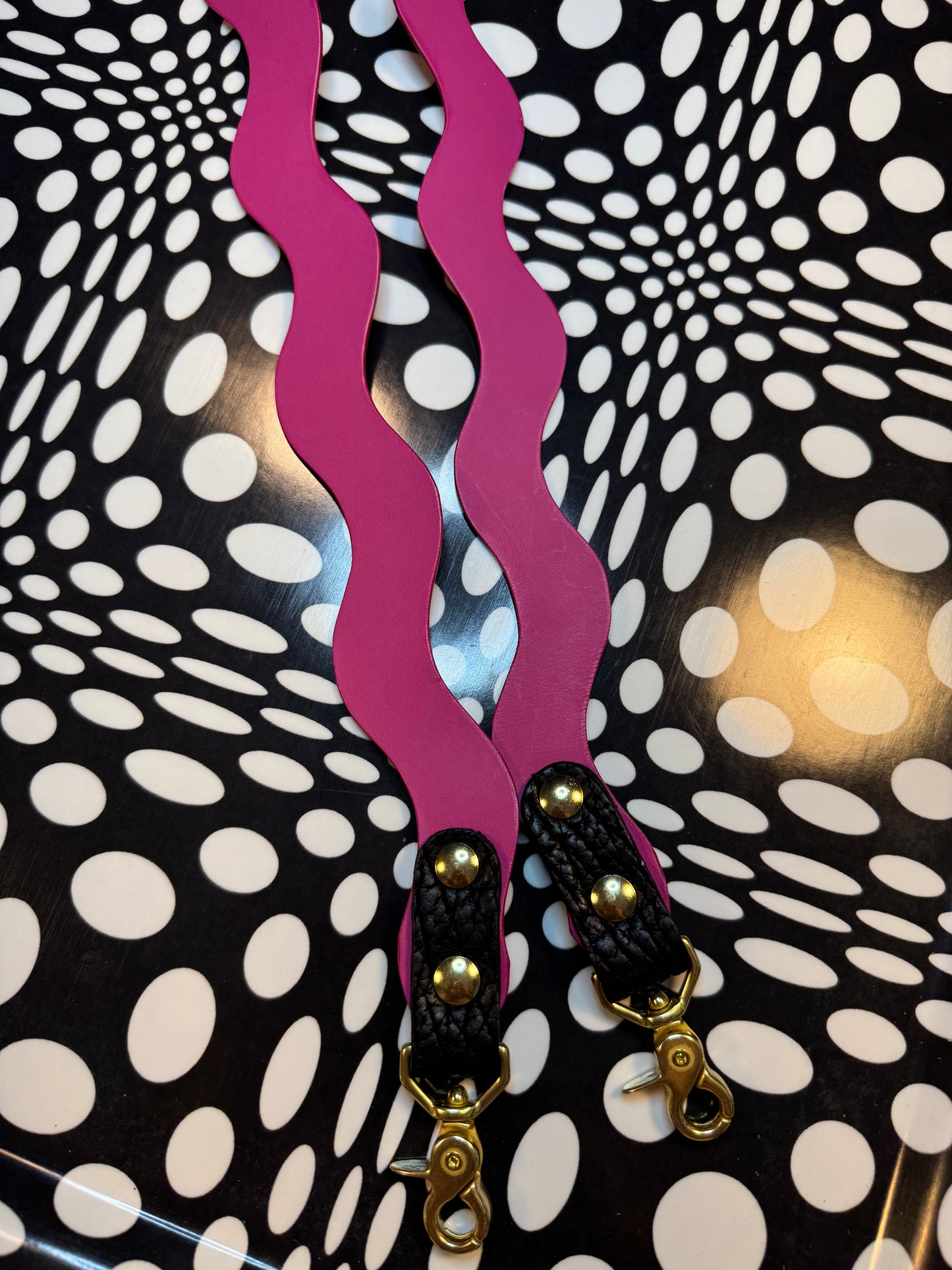 Wavy purse strap! Leather squiggly replacement crossbody or shoulder strap!