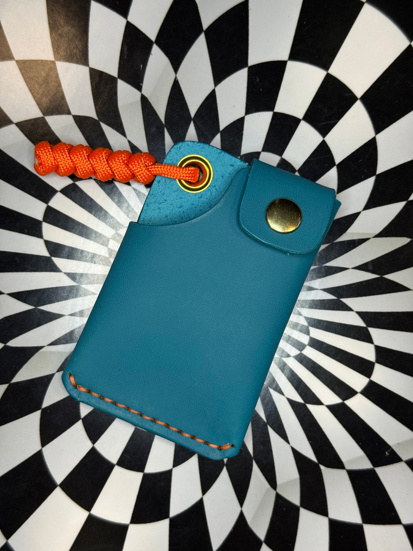 Front pocket wallet! Hand sewn leather paracord rugged card & cash case! Slim minimalist