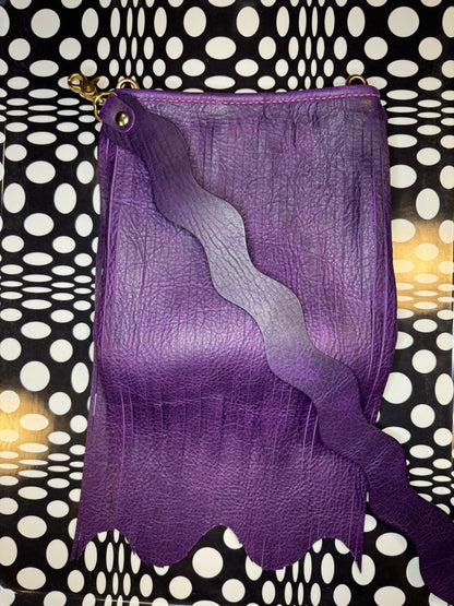 Candi A$$ hand sewn leather fringe crossbody bag! Soft cowhide rocker chic purse