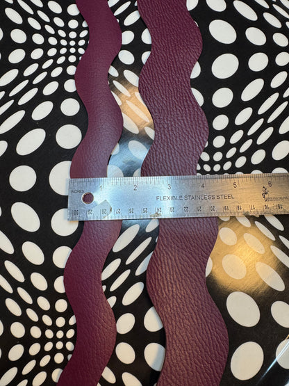 Handmade Wavy Leather Purse Strap – Colorful Replacement Bag Strap with Solid Brass Hardware