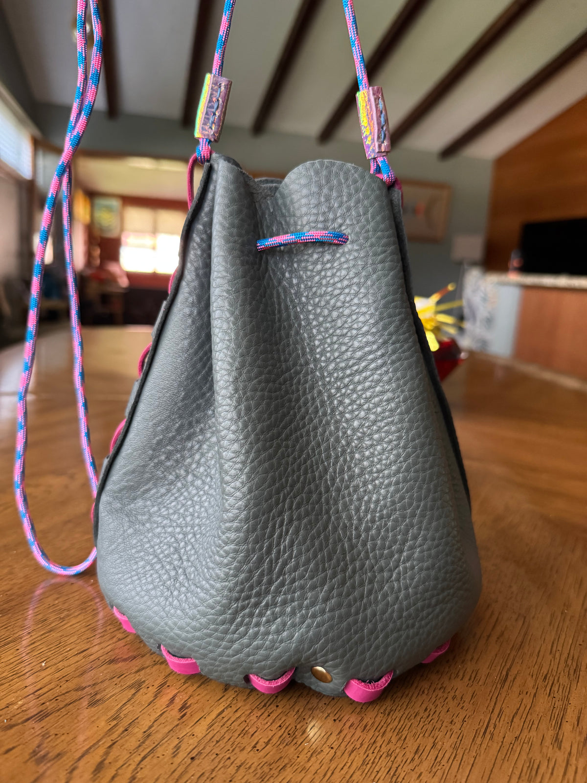 The NEW Wombler — Handmade Leather Drawstring Bucket Bag!