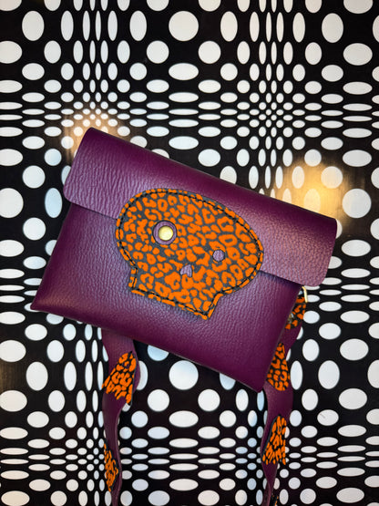 One-of-a-Kind Skull Leather Bag – Handmade Ghost Strap Crossbody!