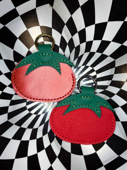 Tomato Leather Card Holder | Handmade Leather Coin & Card Pouch