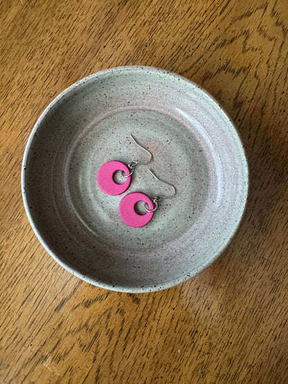 Minimalist Colorful Handmade Leather Circle Earrings – Lightweight Statement Jewelry