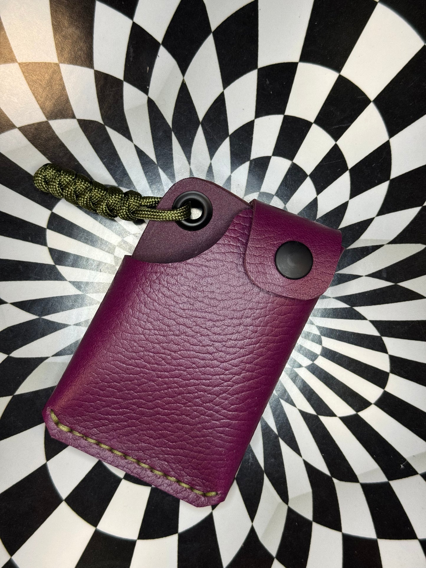 Front pocket wallet! Hand sewn leather paracord rugged card & cash case! Slim minimalist