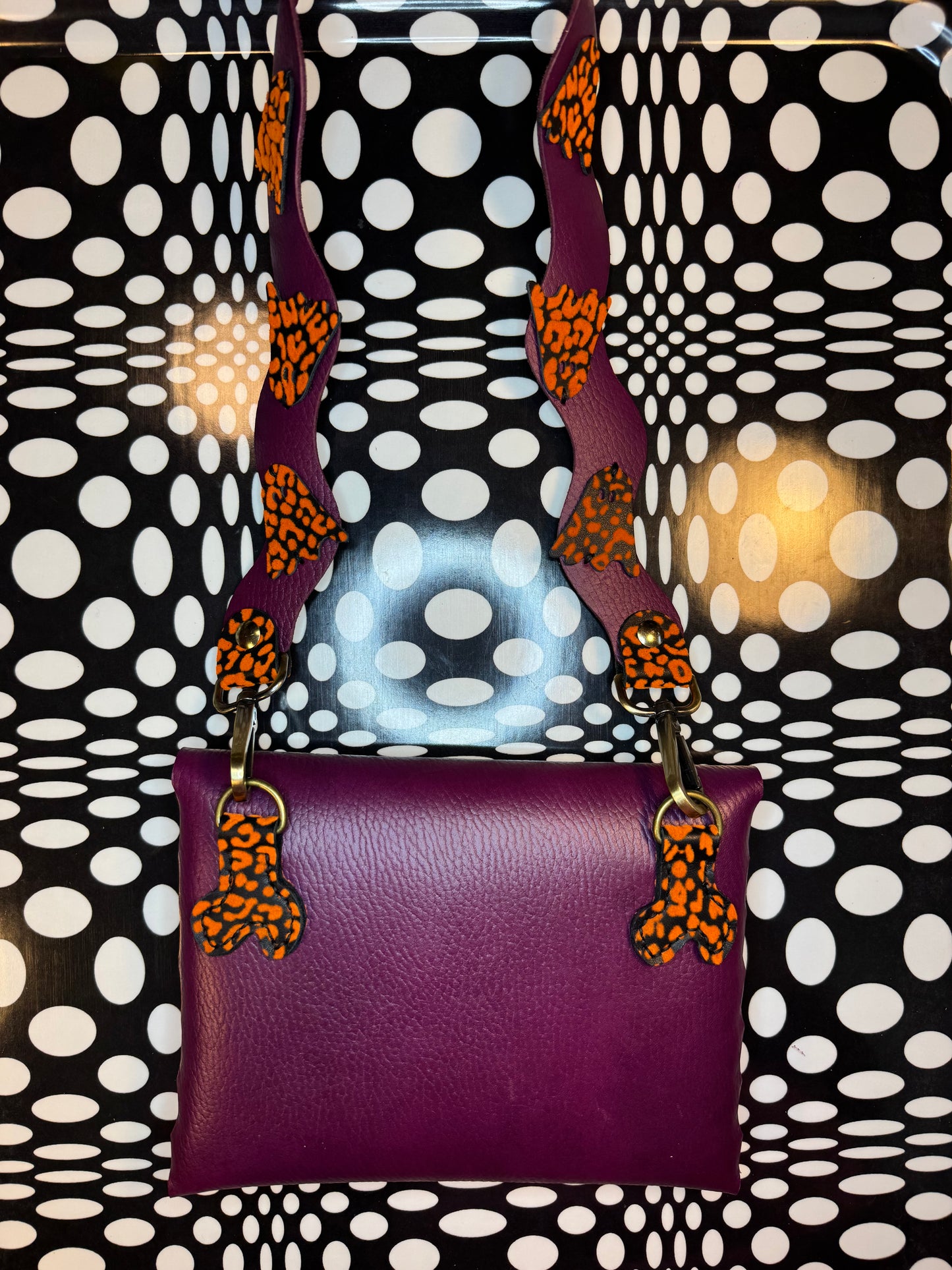 One-of-a-Kind Skull Leather Bag – Handmade Ghost Strap Crossbody!