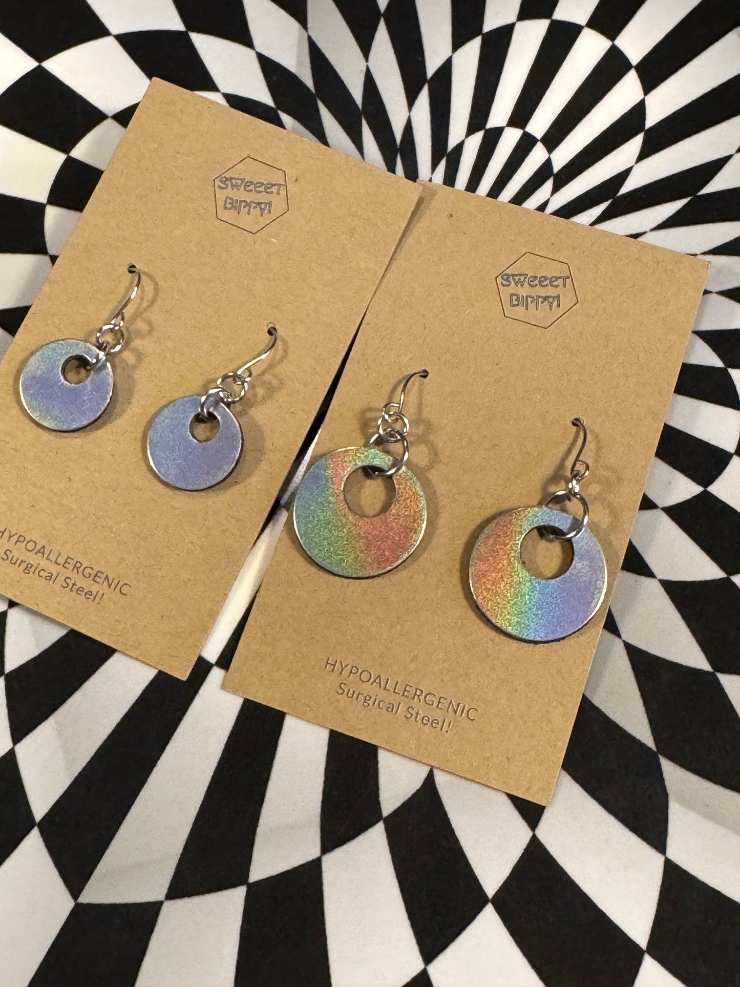 Minimalist Colorful Handmade Leather Circle Earrings – Lightweight Statement Jewelry
