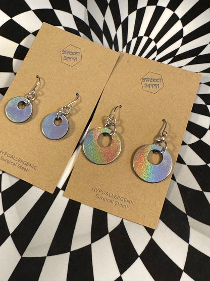 Minimalist Colorful Handmade Leather Circle Earrings – Lightweight Statement Jewelry