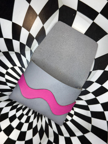 Wavy Gravy colorful leather wallet - handmade no sew leather wallet