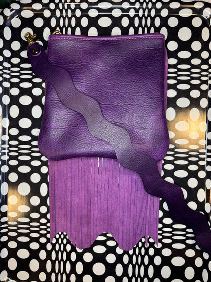 Candi A$$ hand sewn leather fringe crossbody bag! Soft cowhide rocker chic purse