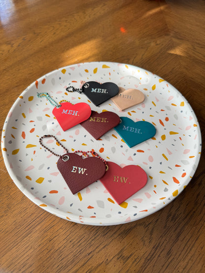 Gold foiled heart keychains! LOVE! Or MEH. EW.