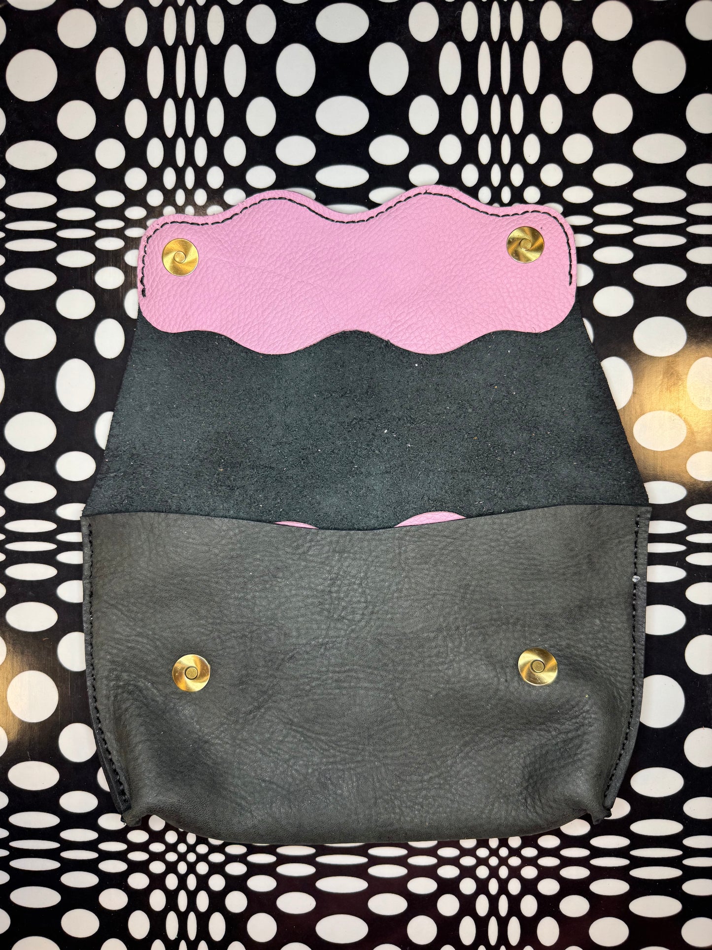 Love Bug Clip-On wavy Leather Bum Bag | Handmade hand sewn Leather Hip Bag