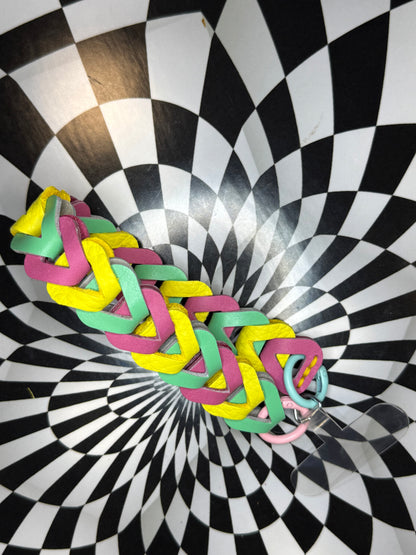 Dingle Dangle Cell phone strap! Handmade interlocking leather links one size fits all wristlet strap