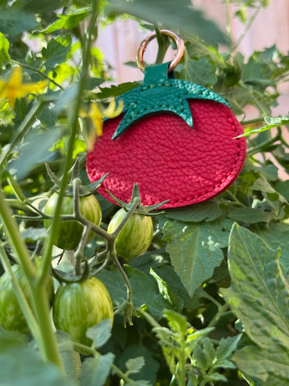 Tomato Leather Card Holder | Handmade Leather Coin & Card Pouch