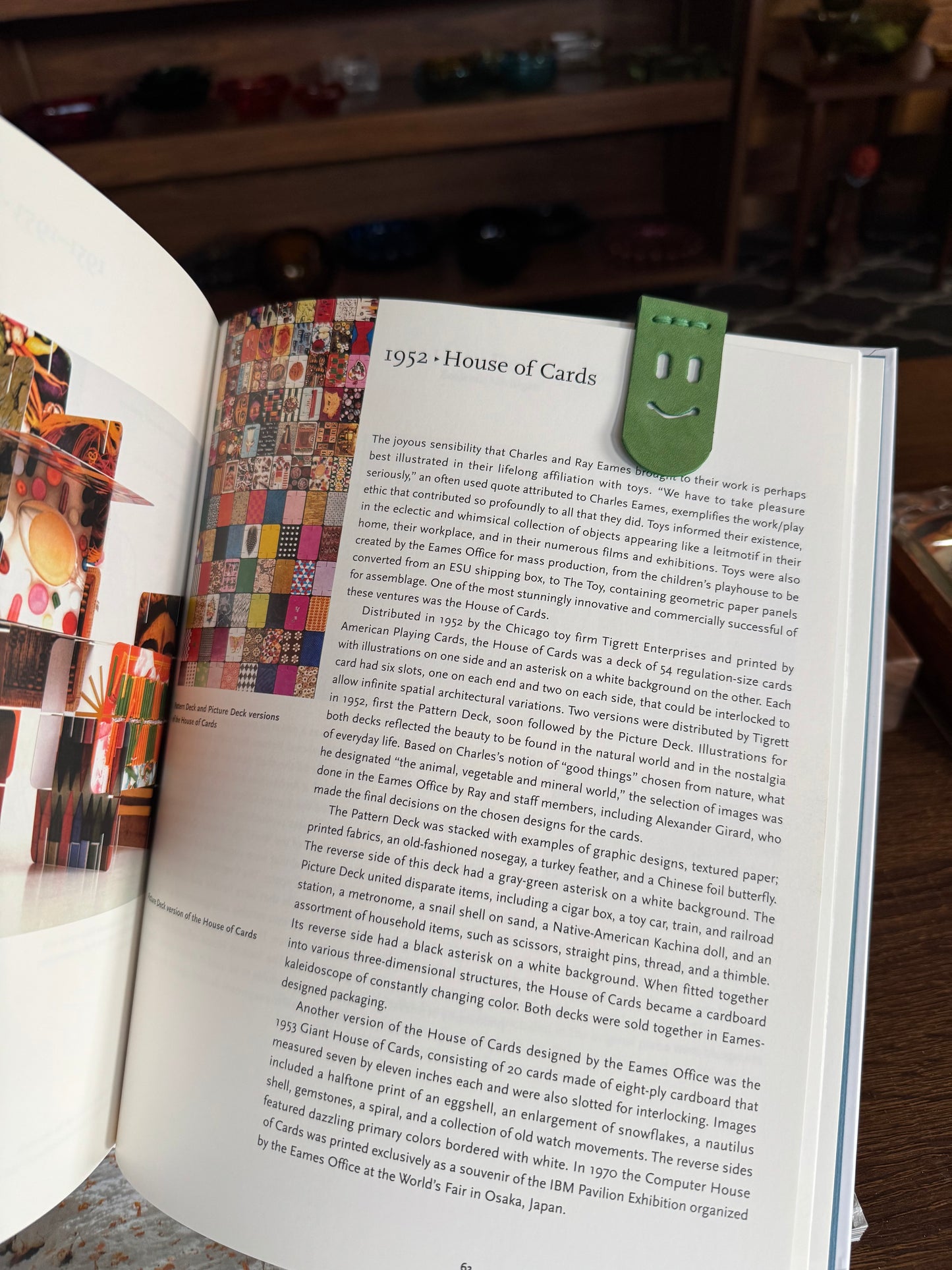 Book creeper Leather happy (or sad) face bookmark! Handmade