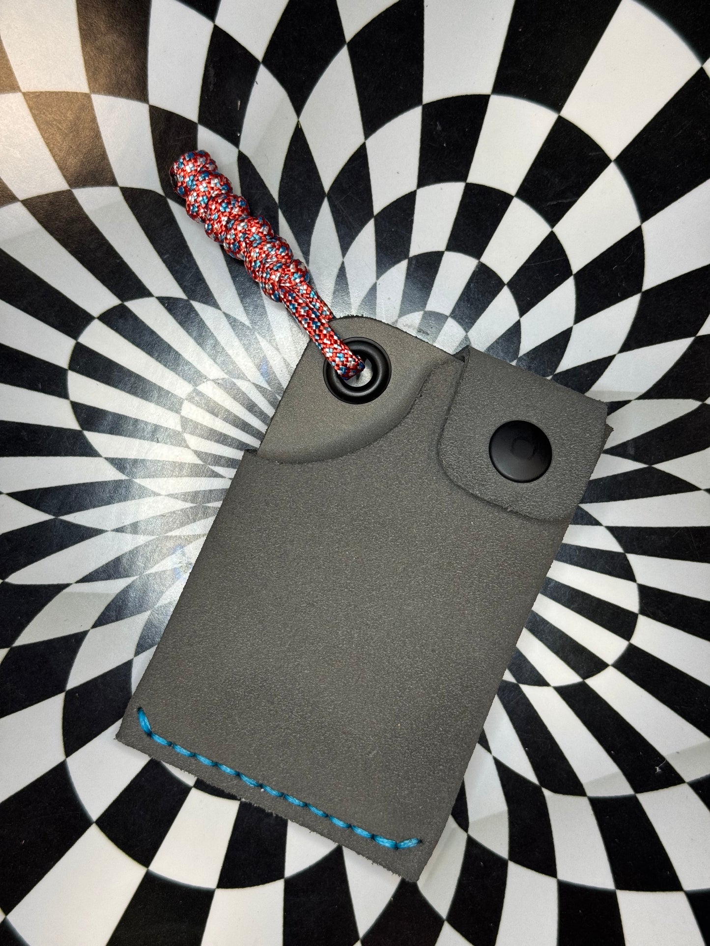 Front pocket wallet! Hand sewn leather paracord rugged card & cash case! Slim minimalist