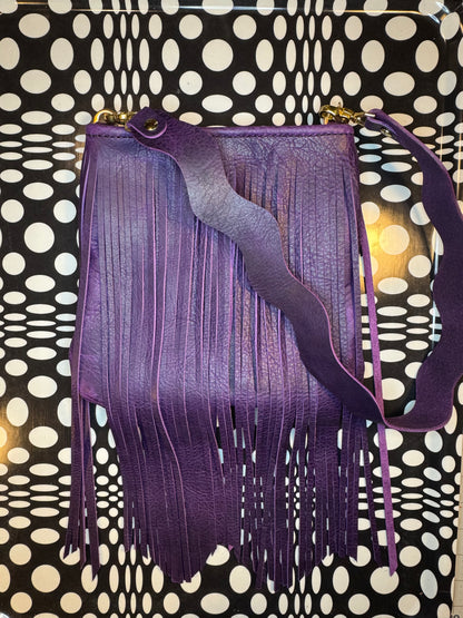Candi A$$ hand sewn leather fringe crossbody bag! Soft cowhide rocker chic purse