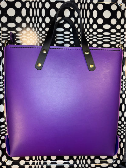 J2B "Johnny Two Bags" Hand sewn leather tote bag - zip top work tote & travel carry - on