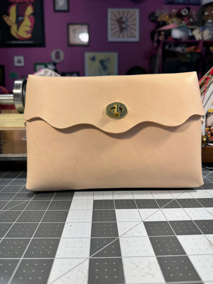 The Flapper — No-Sew wavy Leather Flap Crossbody Bag with Adjustable Paracord Strap