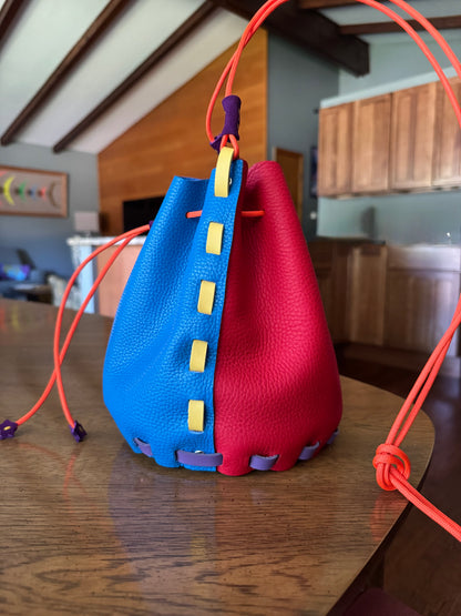 The NEW Wombler — Handmade Leather Drawstring Bucket Bag!