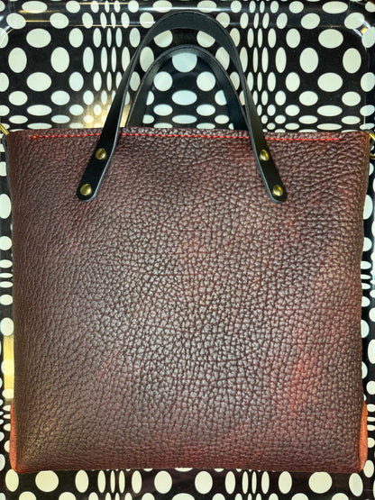 J2B "Johnny Two Bags" Hand sewn leather tote bag - zip top work tote & travel carry - on