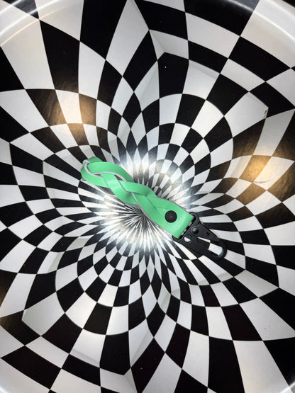 Leather mystery braid carabiner keychain!