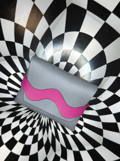 Wavy Gravy colorful leather wallet - handmade no sew leather wallet