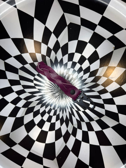 Leather mystery braid carabiner keychain!