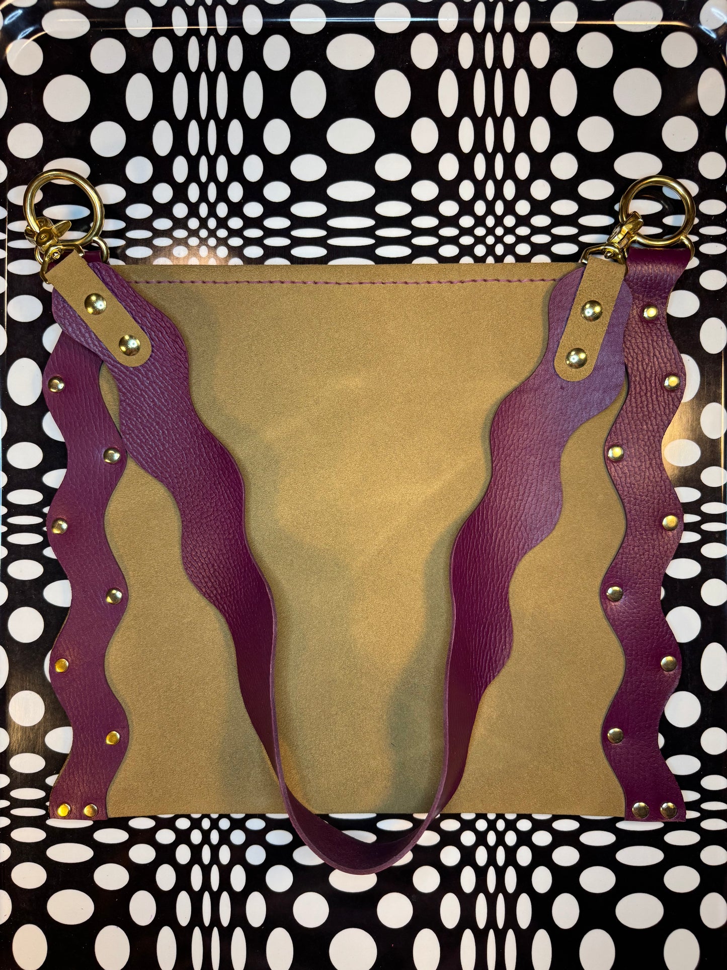 Neen wavy messenger bag! Suede maximalist dopamine shoulder purse or crossbody! OOAK