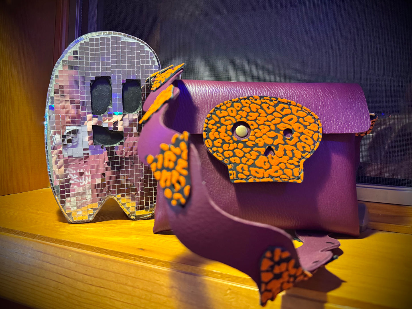 One-of-a-Kind Skull Leather Bag – Handmade Ghost Strap Crossbody!