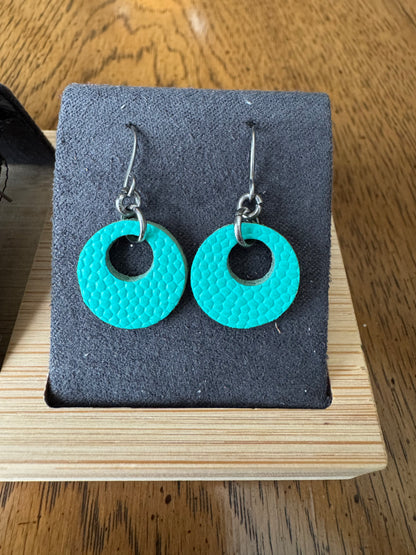 Minimalist Colorful Handmade Leather Circle Earrings – Lightweight Statement Jewelry