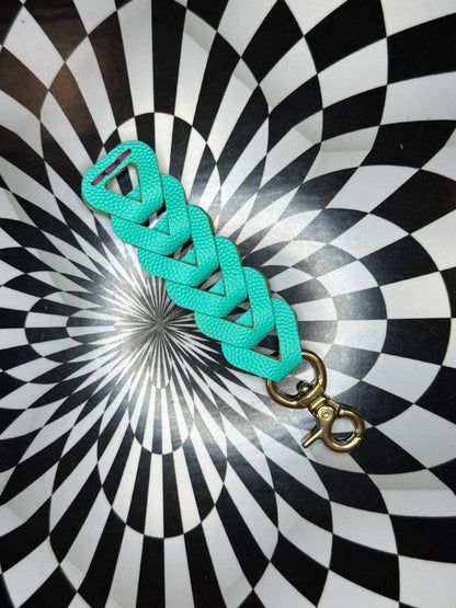 Marble dyed interlocking mini keychains!