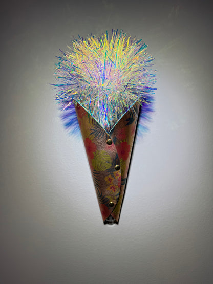 Leather wall sconce / vase for air plants, dried flowers or live flowers! Chic minimalist wall hanging Handmade one of a kind