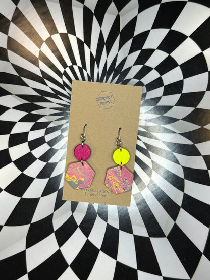 Sexy Hexies leather hexagon earrings! Dangle or stud earrings!